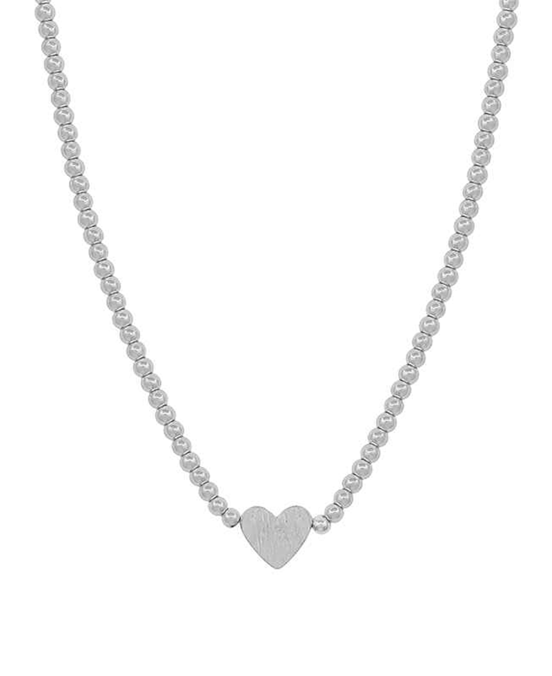 4mm CCB Body w/ Metal Heart Short Necklace