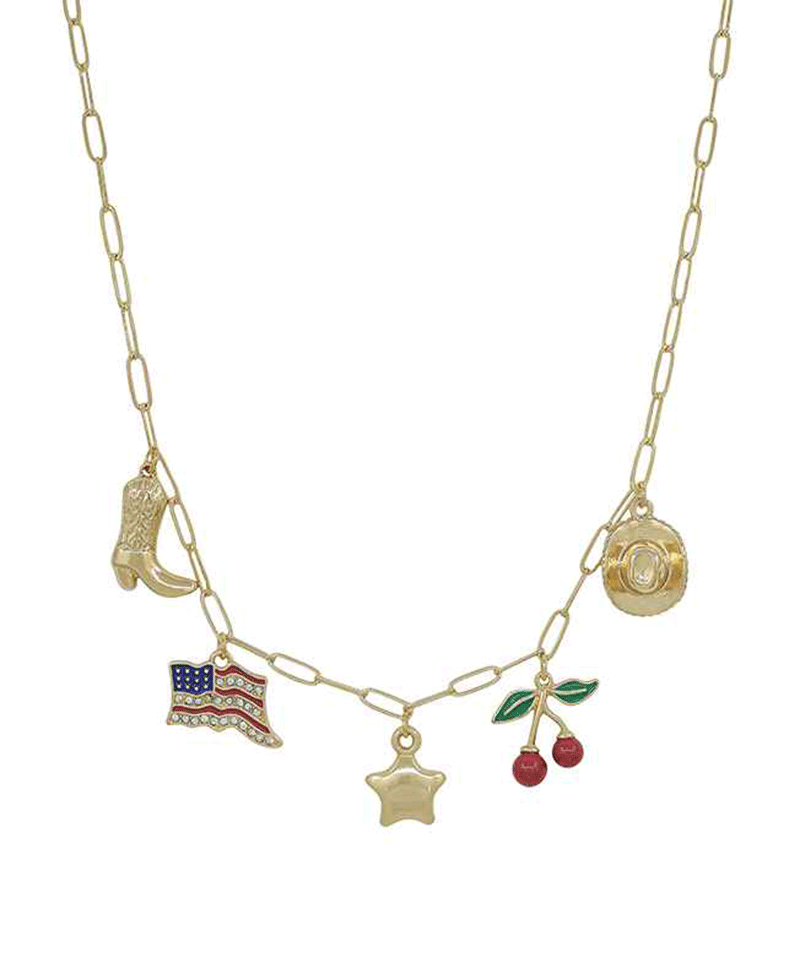 Multi Charm Short Necklace