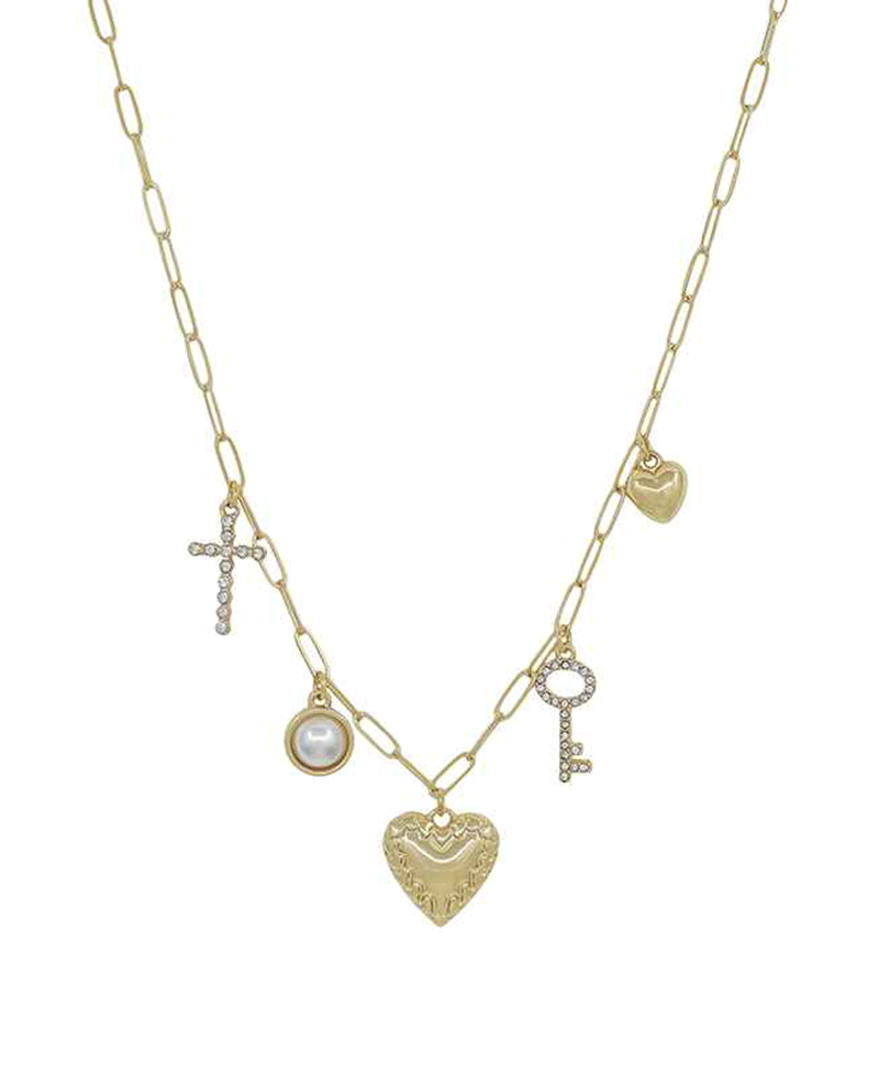 Multi Charm Short Necklace