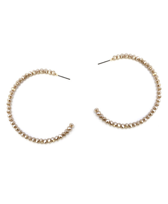 Round Beads Hoop Earring