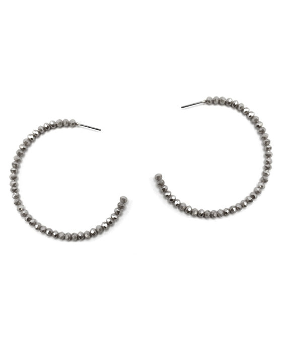 Round Beads Hoop Earring