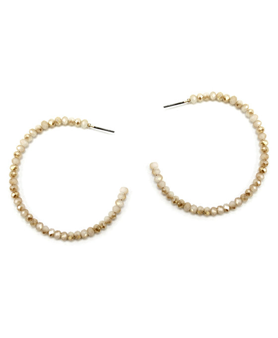 Round Beads Hoop Earring