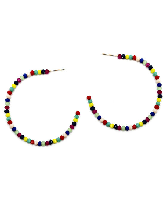 Round Beads Hoop Earring