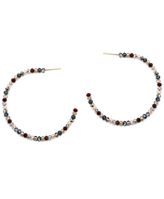 Round Beads Hoop Earring