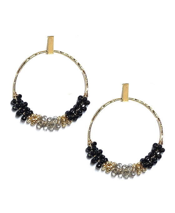 Round Metal w/ Beads Post Earring