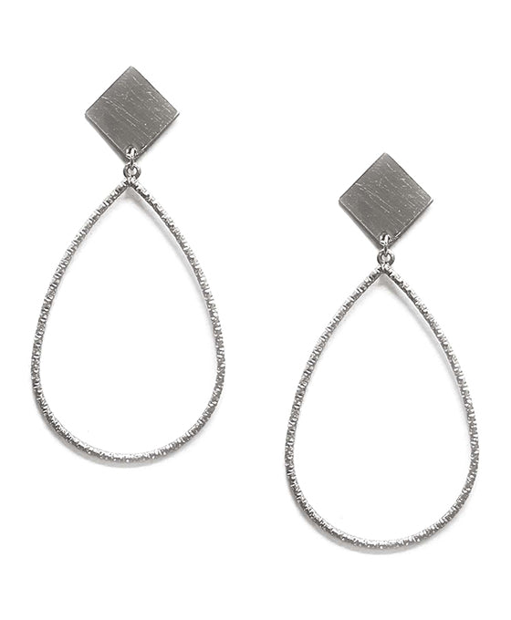 Metal Teardrop Post Earring