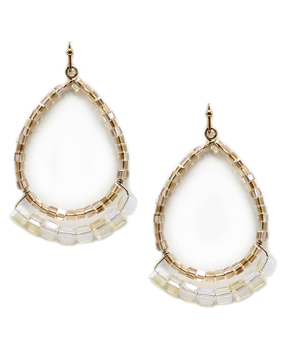 Square Beads Teardrop Earring