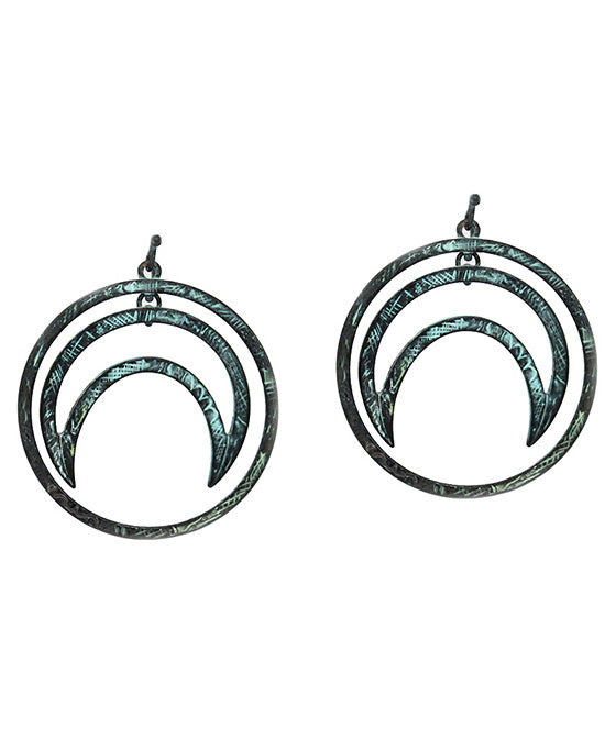 Geometric Pattern Metal Post Earring