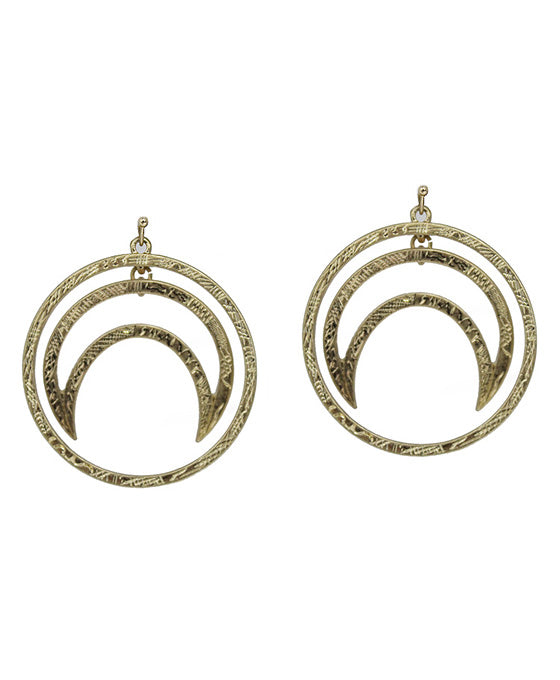 Geometric Pattern Metal Post Earring