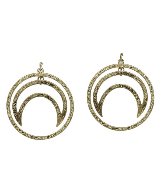 Geometric Pattern Metal Post Earring