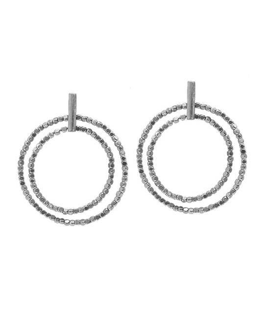 Metal Beads Round Post Earring