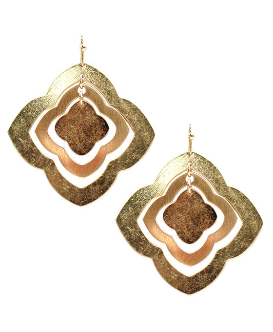 Triple Geo Shape Metal Earring