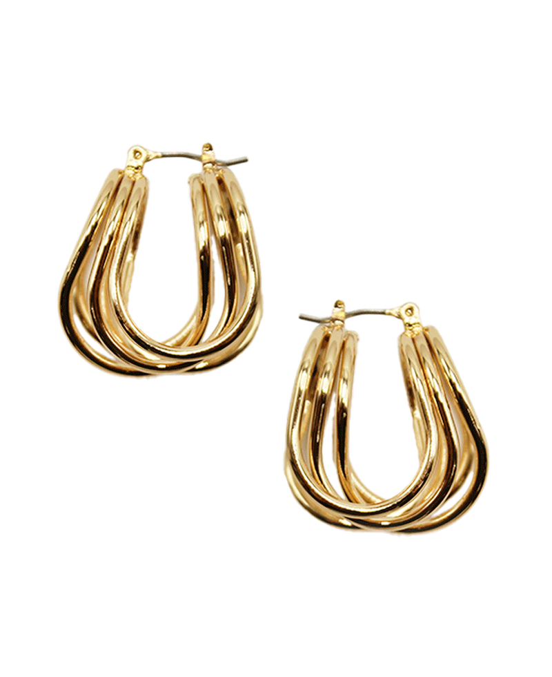 Triple U Shape Hinged Earring