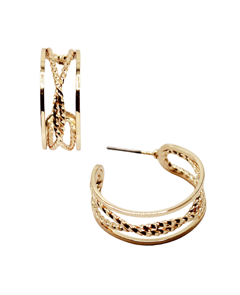 Twisted Chain Hoop Earring