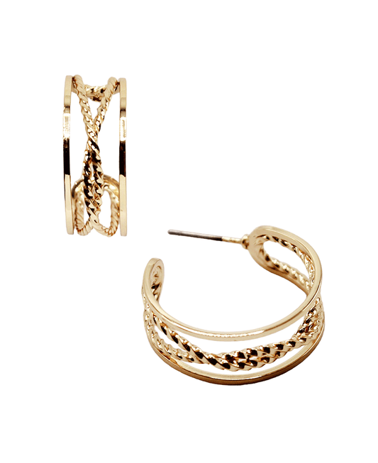 Twisted Chain Hoop Earring