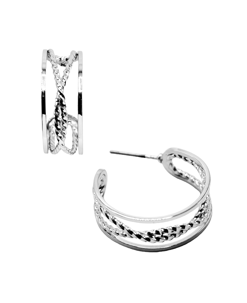 Twisted Chain Hoop Earring