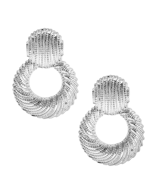 Open Round Metal Post Earring