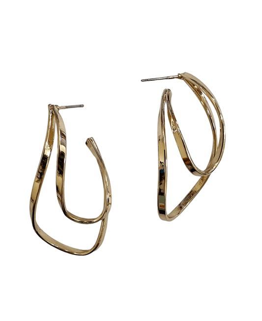 Metal Curved Hoop Earring