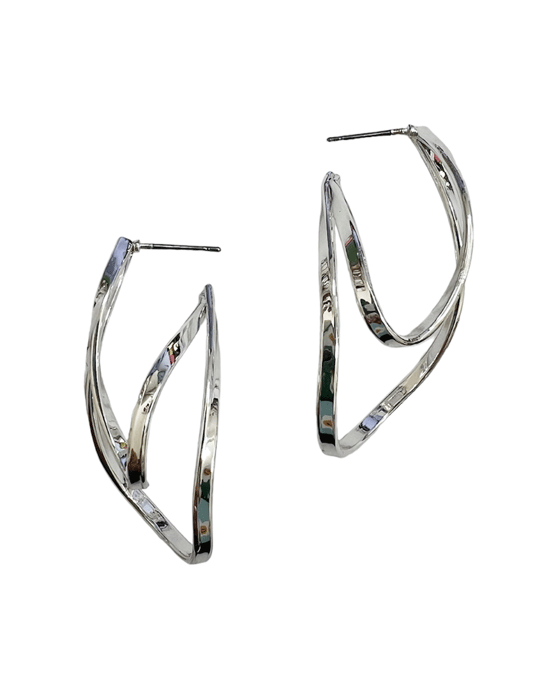 Metal Curved Hoop Earring