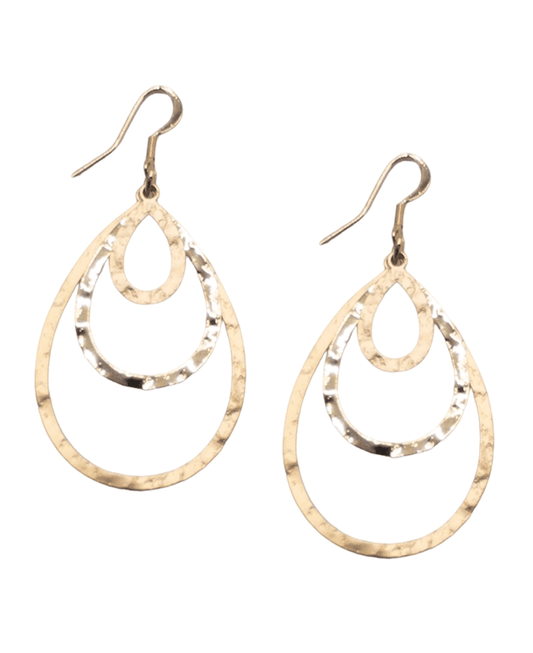 Metal 3 Teardrop Shape Earring