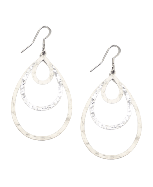 Metal 3 Teardrop Shape Earring