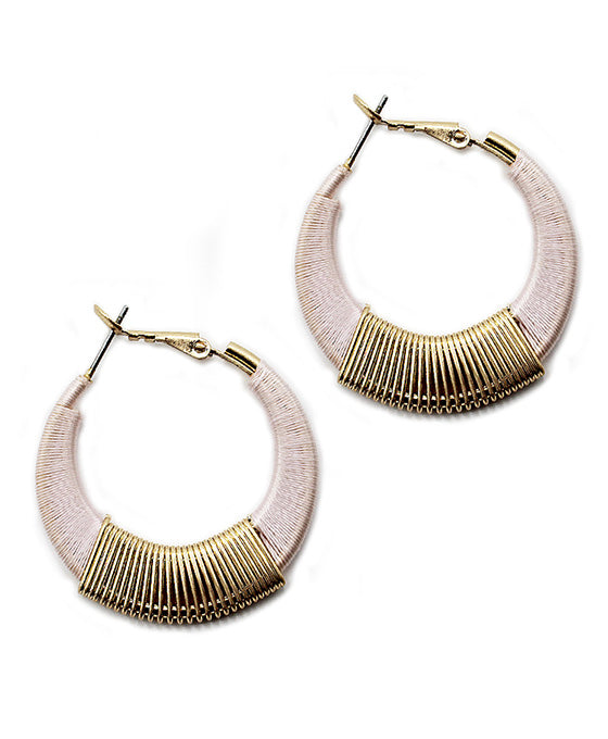 Wrapped Metal Hoop Earring