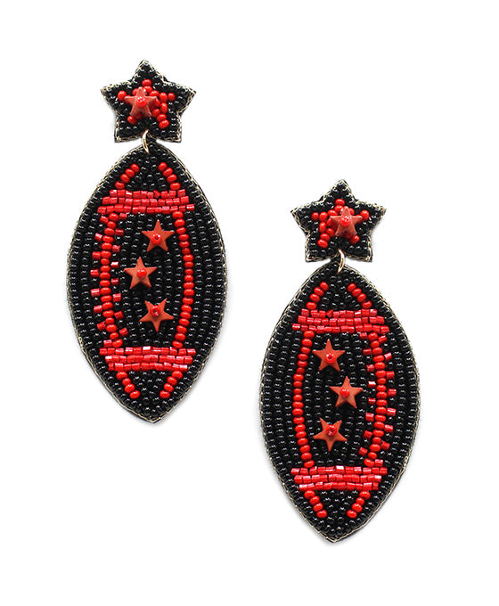 Beaded Football Shape Post Earring