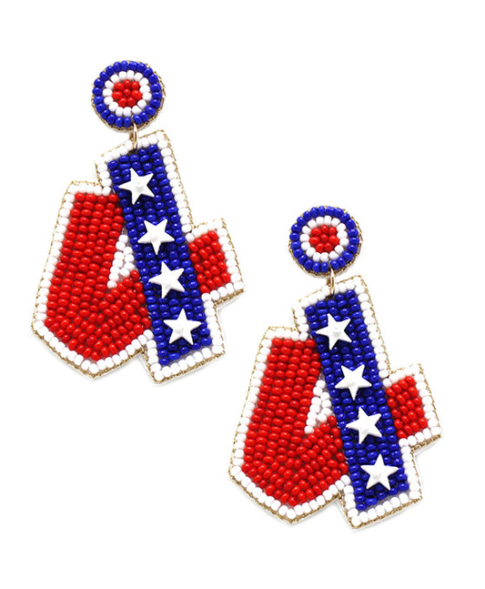 Seed Beaded Star Stripe Earring