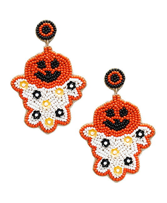 Halloween Beaded Ghost Earring