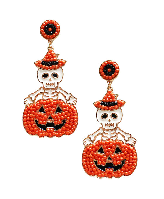 Halloween Beaded Post Earring