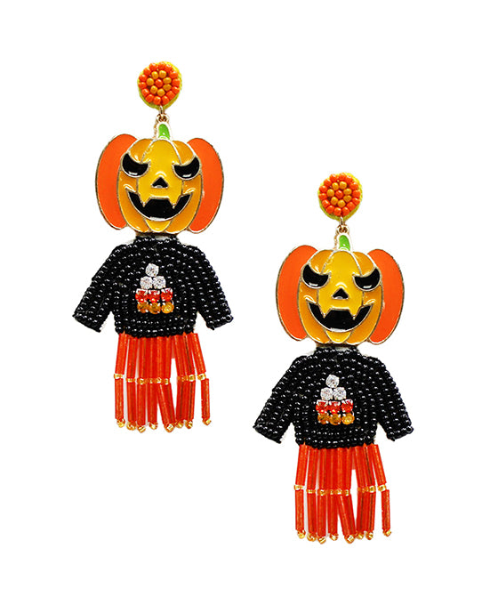 Halloween Beaded Post Earring