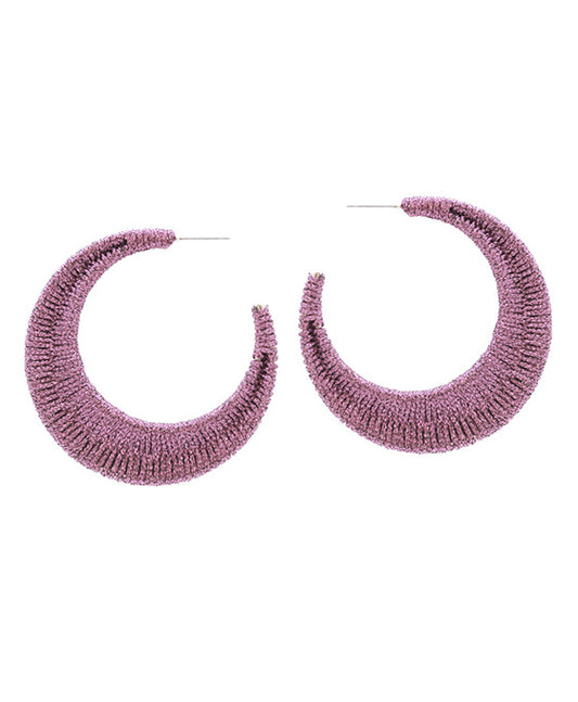 Wrapped Crescent Hoop Earring