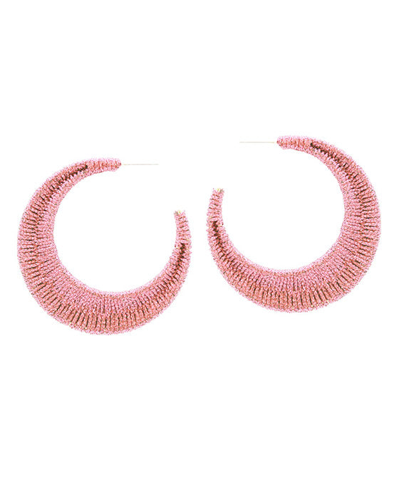 Wrapped Crescent Hoop Earring