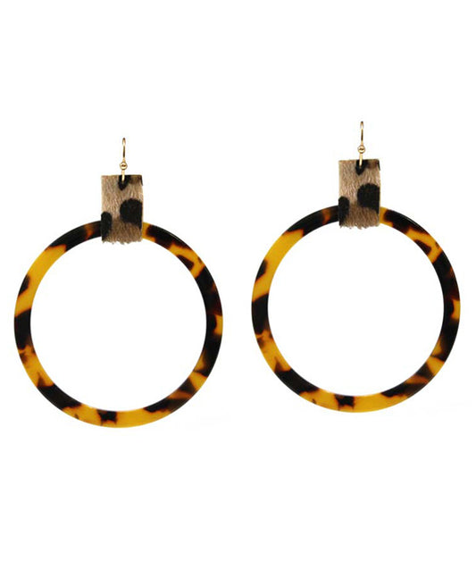 Celluloid Open Cut Round Earring