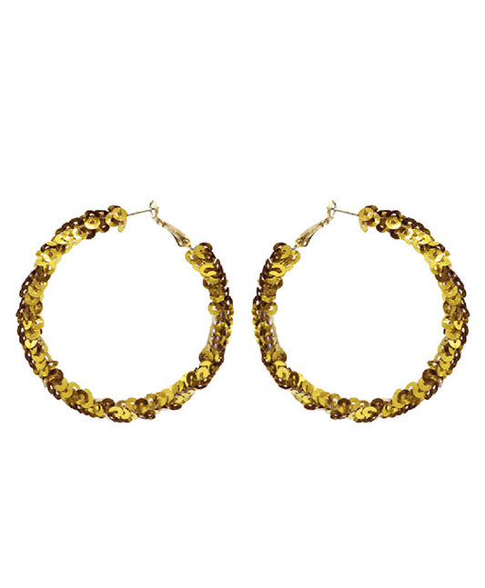 Sequin Round Hoop Earring