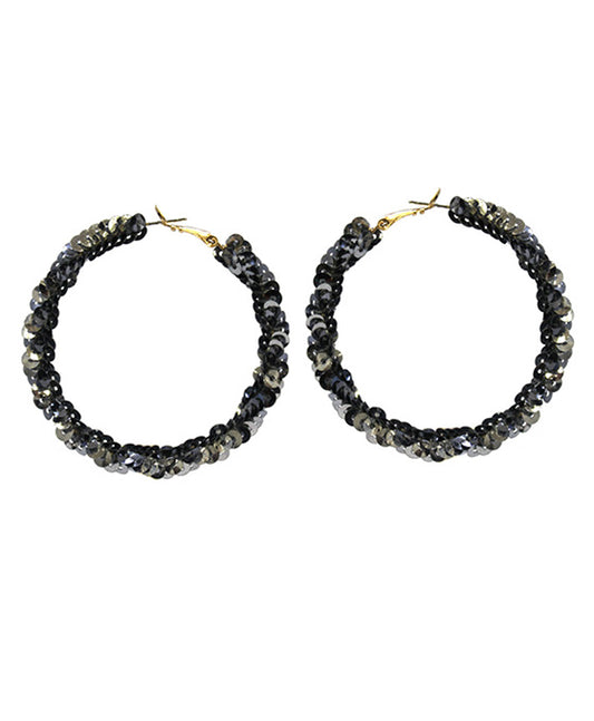 Sequin Round Hoop Earring