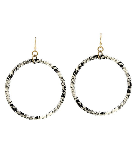 Wrapped Animal Print Round Earring