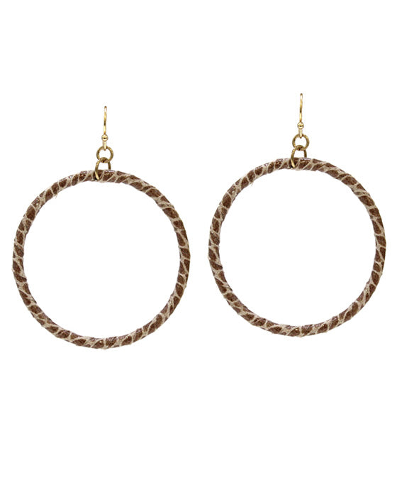 Wrapped Animal Print Round Earring