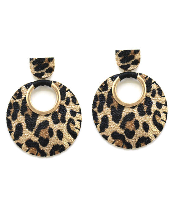 Animal Print Round Post Earring