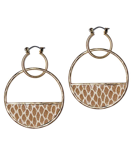 Animal Print Round Linked Earring