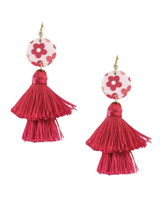 Round Linked Tassel Earring