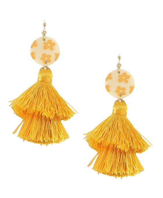 Round Linked Tassel Earring