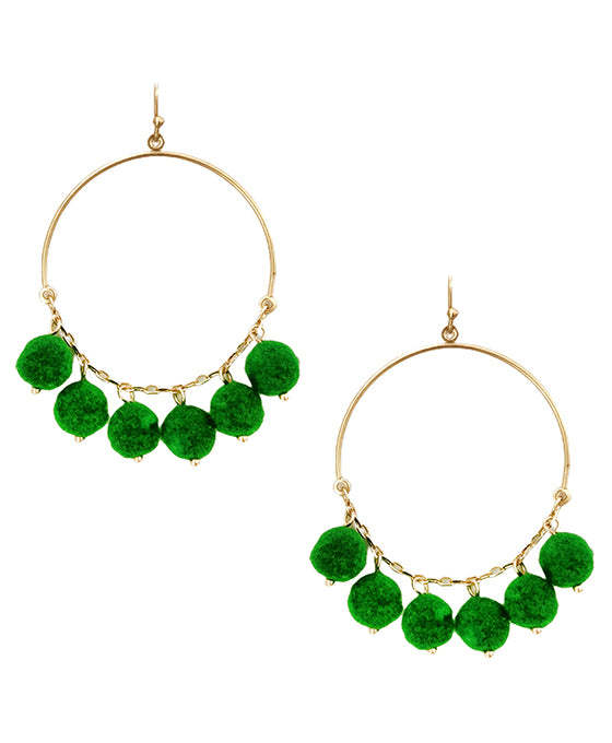 Christmas Round w/ Dangle Balls Earring