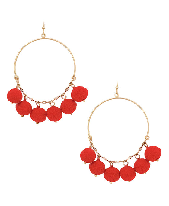 Christmas Round w/ Dangle Balls Earring