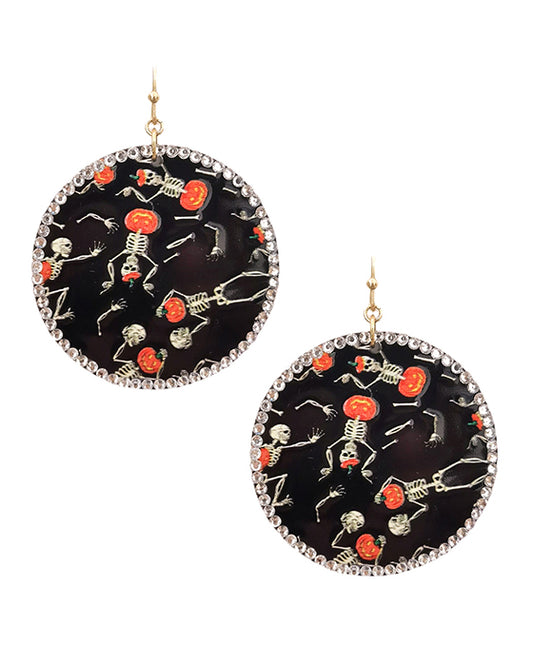 Halloween Round Plate Earring