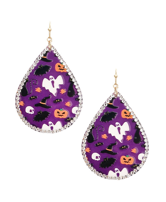 Halloween Teardrop Plate Earring