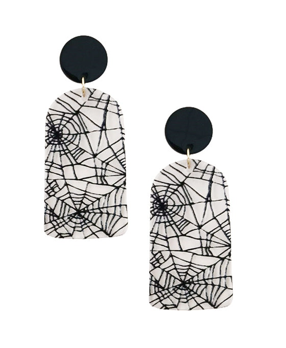 Halloween Spider Web Post Earring