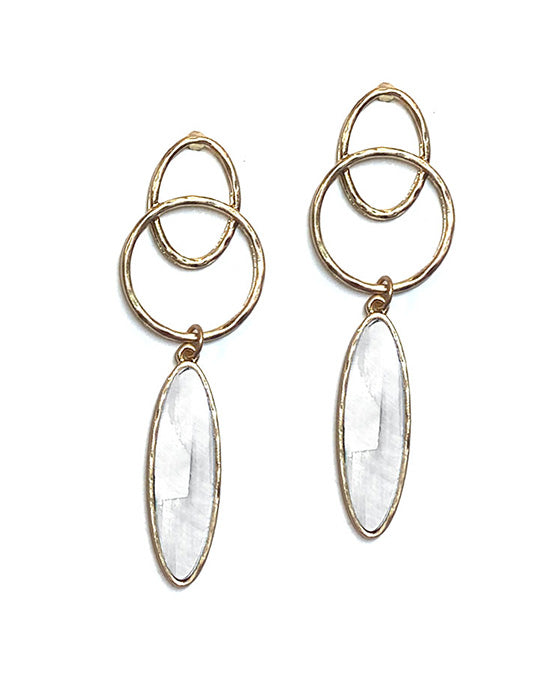 Double Shape Shell Drop Earring