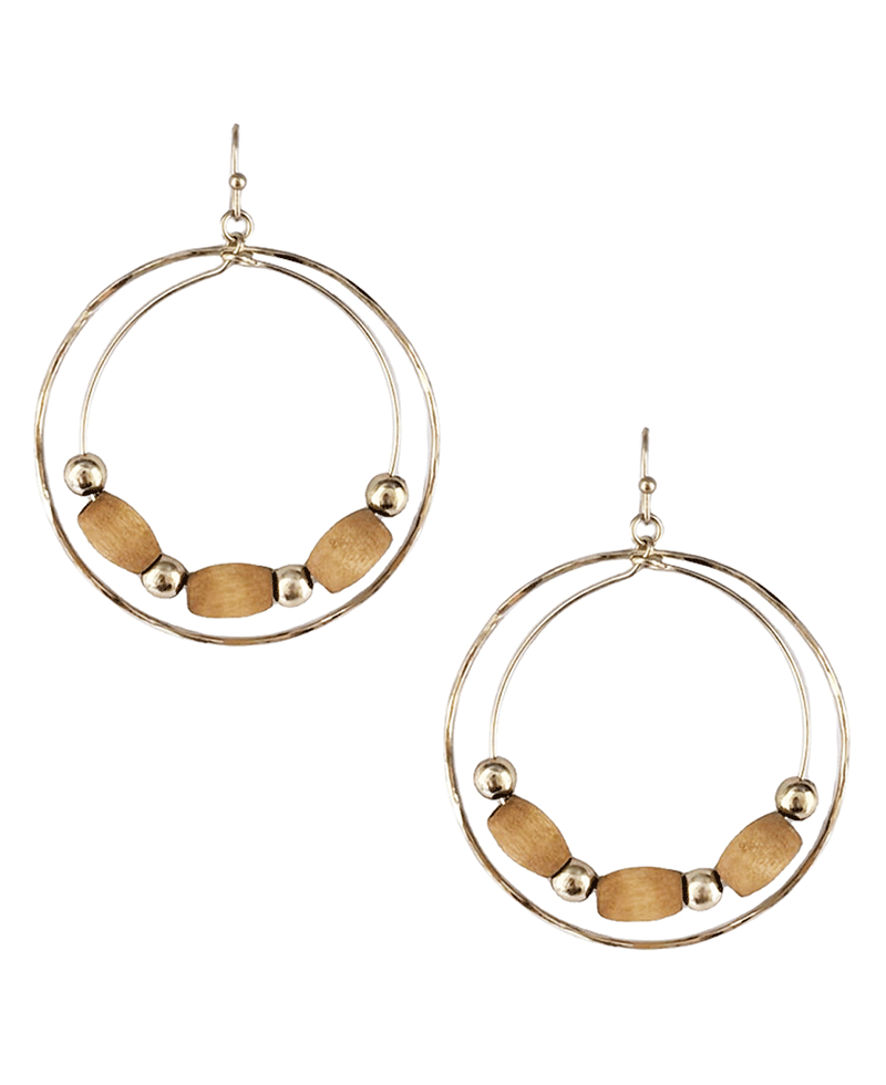 Double Circle w/ Beads Earring