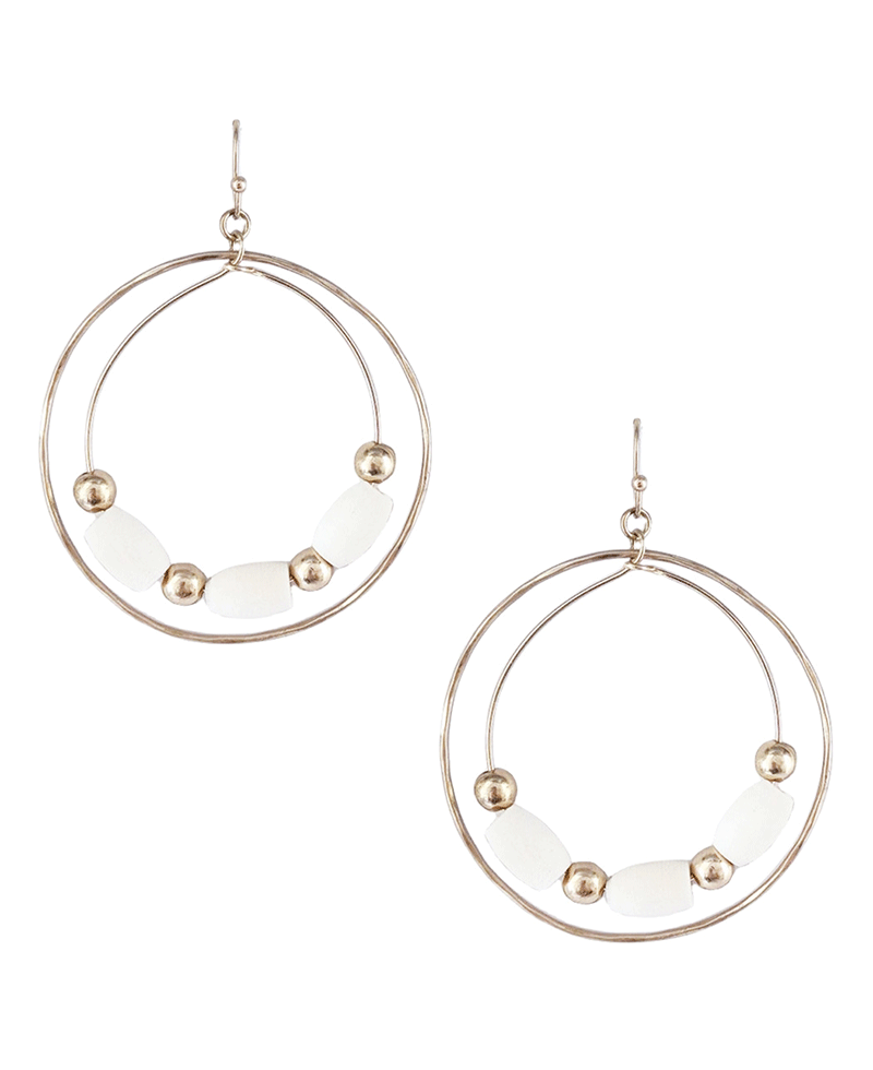 Double Circle w/ Beads Earring